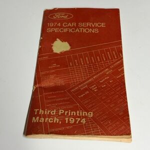 1974 Ford Car Service Specifications Manual Mustang Maverick Torino 3rd Print